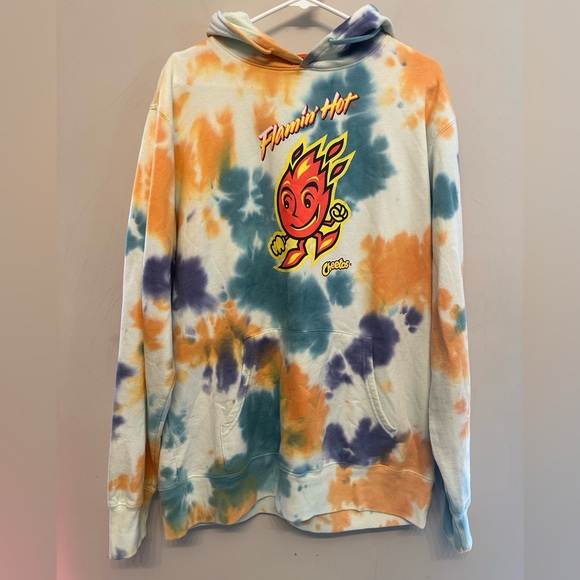 Flamin Hot Cheetos Tie-Dye Crewneck Sweater Large - Picture 1 of 4